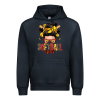 Navy softball mom messy bun Urban Hoodie - Zillion Design Studio