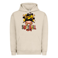 Pigment French Oak softball mom messy bun Urban Hoodie - Zillion Design Studio