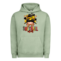 Pigment Oil Green softball mom messy bun Urban Hoodie - Zillion Design Studio