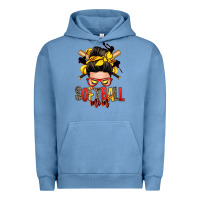 Pigment Pebble Blue softball mom messy bun Urban Hoodie - Zillion Design Studio