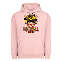 Pigment Salmon softball mom messy bun Urban Hoodie - Zillion Design Studio