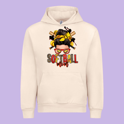 Softball Mom Messy Bun Urban Hoodie Designed By Zillion Design Studio