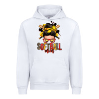 White softball mom messy bun Urban Hoodie - Zillion Design Studio