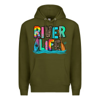 Army Green river life kayaking Premium Hoodie - Zillion Design Studio