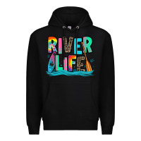 Black river life kayaking Premium Hoodie - Zillion Design Studio