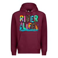 Burgundy river life kayaking Premium Hoodie - Zillion Design Studio