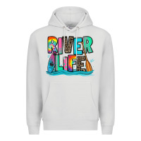 Dove Grey river life kayaking Premium Hoodie - Zillion Design Studio