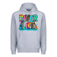 Heather Grey river life kayaking Premium Hoodie - Zillion Design Studio