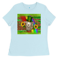 Baby Blue st patricks sheep sunflowers rainbow serape leopard glitter Ladies Tee - Artiststas