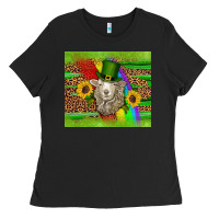 Black st patricks sheep sunflowers rainbow serape leopard glitter Ladies Tee - Artiststas