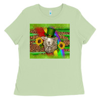 Matcha st patricks sheep sunflowers rainbow serape leopard glitter Ladies Tee - Artiststas