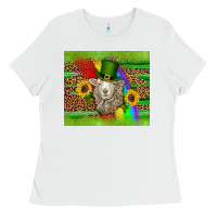 White st patricks sheep sunflowers rainbow serape leopard glitter Ladies Tee - Artiststas