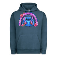 Pigment Midnight Navy stitch rainbow Urban Hoodie - Zillion Design Studio