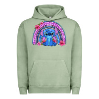 Pigment Oil Green stitch rainbow Urban Hoodie - Zillion Design Studio