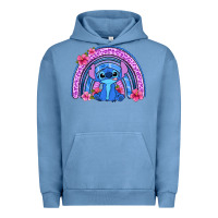 Pigment Pebble Blue stitch rainbow Urban Hoodie - Zillion Design Studio