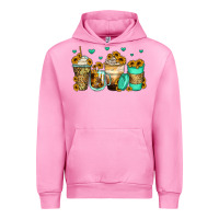 Fuchsia Pink sunflowers coffee cups Urban Hoodie - Zillion Design Studio
