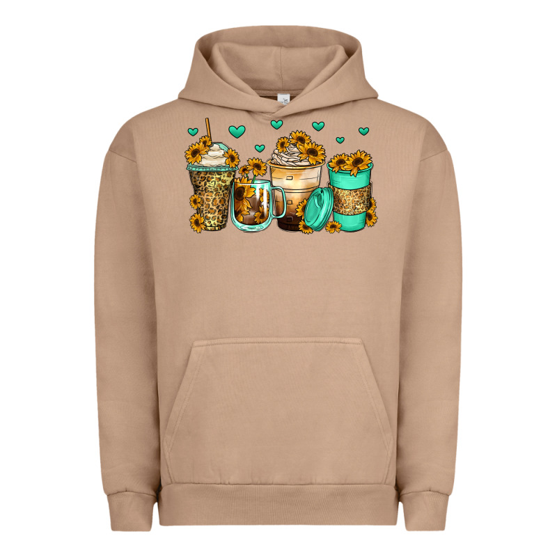 Sunflowers Coffee Cups Urban Hoodie by Zillion Design Studio | Teevron