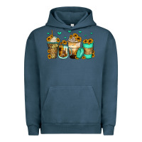 Pigment Midnight Navy sunflowers coffee cups Urban Hoodie - Zillion Design Studio