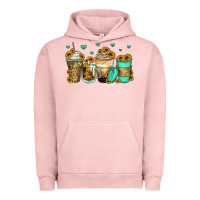 Pigment Salmon sunflowers coffee cups Urban Hoodie - Zillion Design Studio