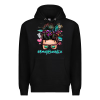 Black small business messy bun Premium Hoodie - Zillion Design Studio