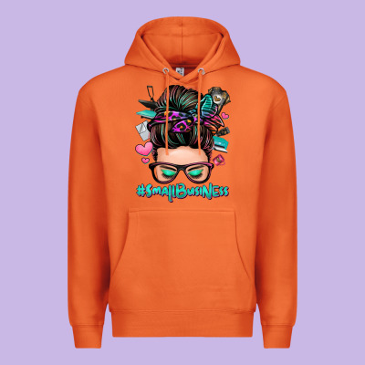 Small Business Messy Bun Premium Hoodie Designed By Zillion Design Studio