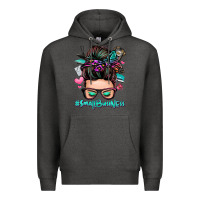 Charcoal Heather small business messy bun Premium Hoodie - Zillion Design Studio