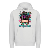 Dove Grey small business messy bun Premium Hoodie - Zillion Design Studio