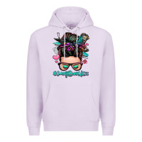 Lilac small business messy bun Premium Hoodie - Zillion Design Studio