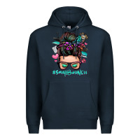 Navy small business messy bun Premium Hoodie - Zillion Design Studio