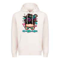 Pale Pink small business messy bun Premium Hoodie - Zillion Design Studio