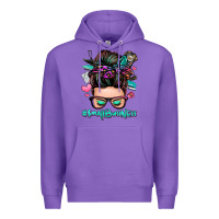 Purple small business messy bun Premium Hoodie - Zillion Design Studio