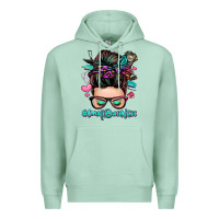 Seafoam small business messy bun Premium Hoodie - Zillion Design Studio