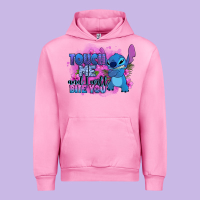 Touch Me And I Will Bite You Stitch Urban Hoodie Designed By Zillion Design Studio