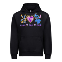 Black peace love stitch Urban Hoodie - texasbilliewilder