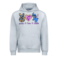 Heather Grey peace love stitch Urban Hoodie - texasbilliewilder