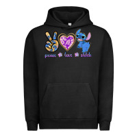 Pigment Black peace love stitch Urban Hoodie - texasbilliewilder