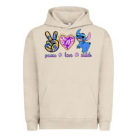 Pigment French Oak peace love stitch Urban Hoodie - texasbilliewilder
