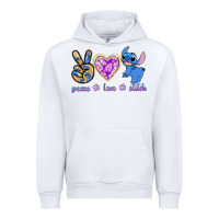 White peace love stitch Urban Hoodie - texasbilliewilder