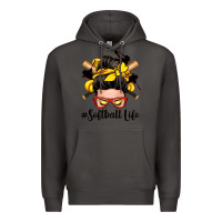 Smoke softball life messy bun Premium Hoodie - Zillion Design Studio