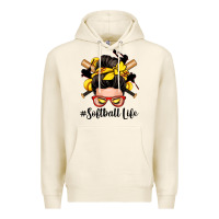 Softball Life Messy Bun Premium Hoodie | Teevron