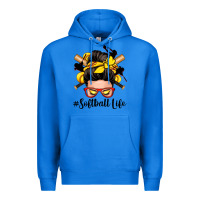 True Royal softball life messy bun Premium Hoodie - Zillion Design Studio