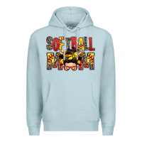 Blue Mist softball mom messy bun Premium Hoodie - Zillion Design Studio
