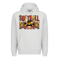 Dove Grey softball mom messy bun Premium Hoodie - Zillion Design Studio