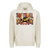 Oatmeal Heather softball mom messy bun Premium Hoodie - Zillion Design Studio