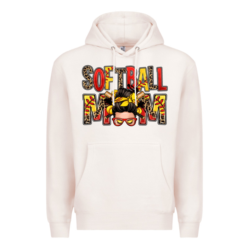 Softball Mom Messy Bun Premium Hoodie by Zillion Design Studio | Teevron