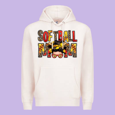 Softball Mom Messy Bun Premium Hoodie Designed By Zillion Design Studio
