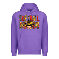 Purple softball mom messy bun Premium Hoodie - Zillion Design Studio