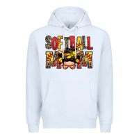White softball mom messy bun Premium Hoodie - Zillion Design Studio