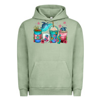 Pigment Oil Green turtle coffee cups Urban Hoodie - Zillion Design Studio