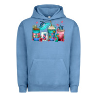 Pigment Pebble Blue turtle coffee cups Urban Hoodie - Zillion Design Studio